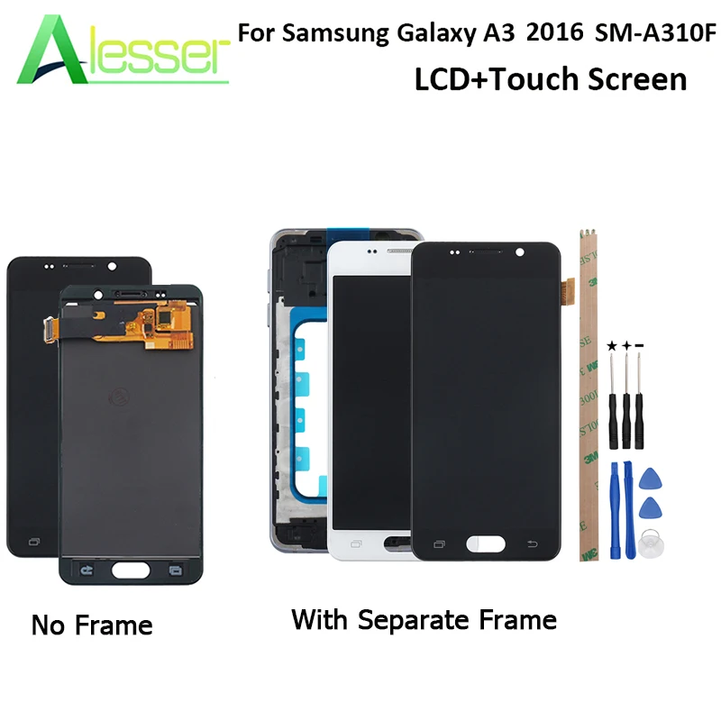 ЖК дисплей Alesser для Samsung Galaxy A3 2016 сенсорный экран и отдельная рамка регулировка