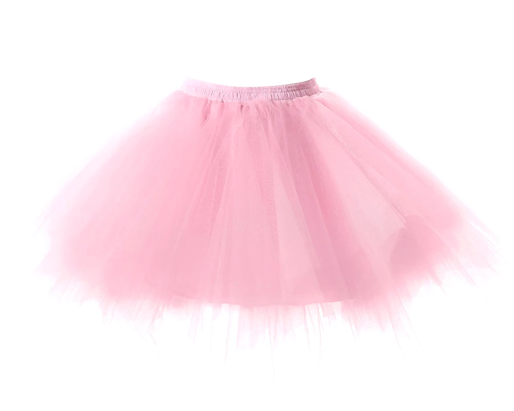 Pink Тюлевые Юбки Женские Высококачественные эластичные тюлевые подростковые Многослойные летние женские взрослые юбка-пачка со складками мини юбки горячая распродажа - Цвет: Pink