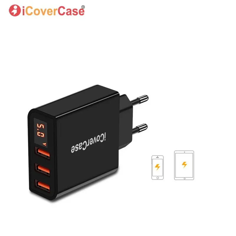 3 порта USB LED Телефон настенное зарядное устройство Быстрая зарядка дорожный