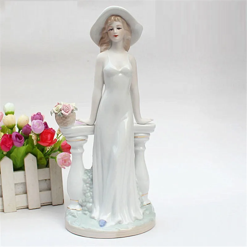

Creative Elegant Goddess Lady Statue Home Decor Ceramic Crafts Wedding Room Decoration Porcelain Figurine Gifts R768