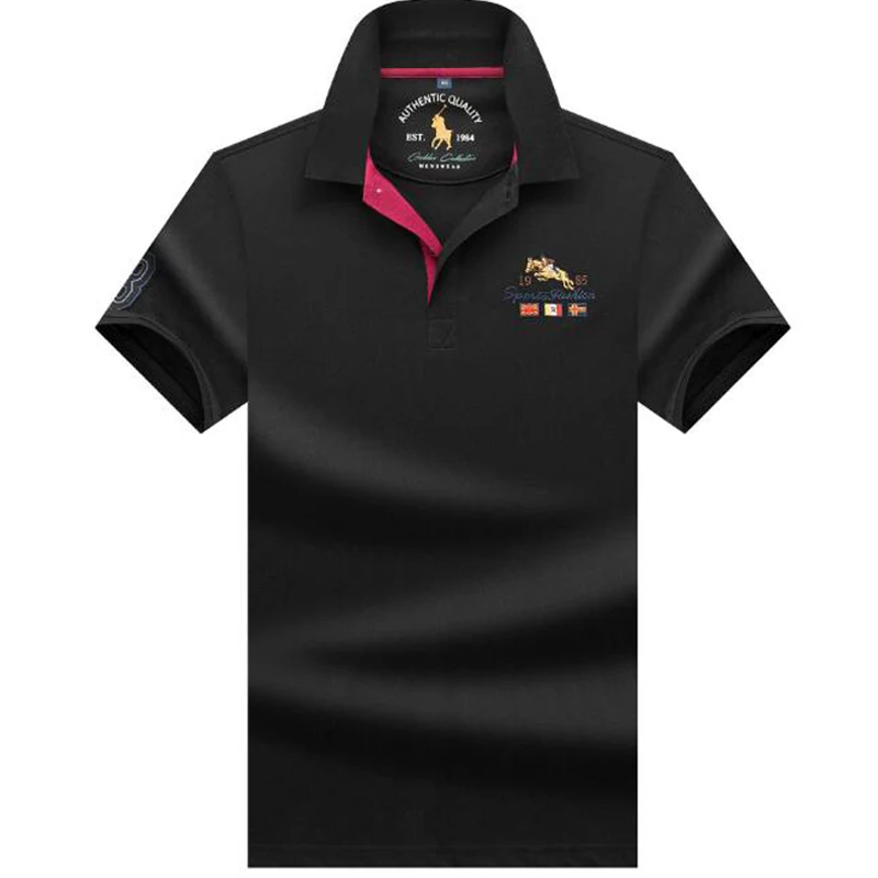 Летняя рубашка поло 2019 Новая мужская с коротким рукавом качественная брендовая