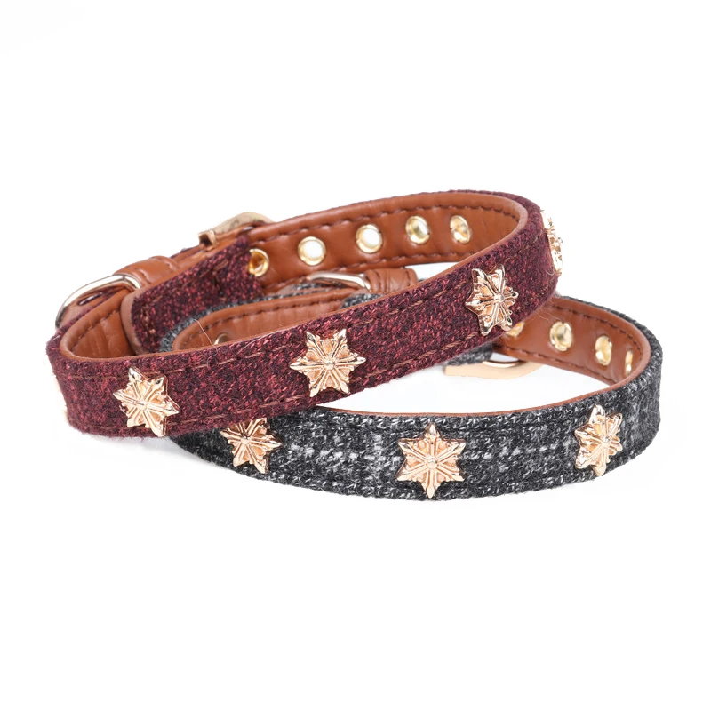 Ошейники для собак со снежинками из искусственной кожи прочные ошейники