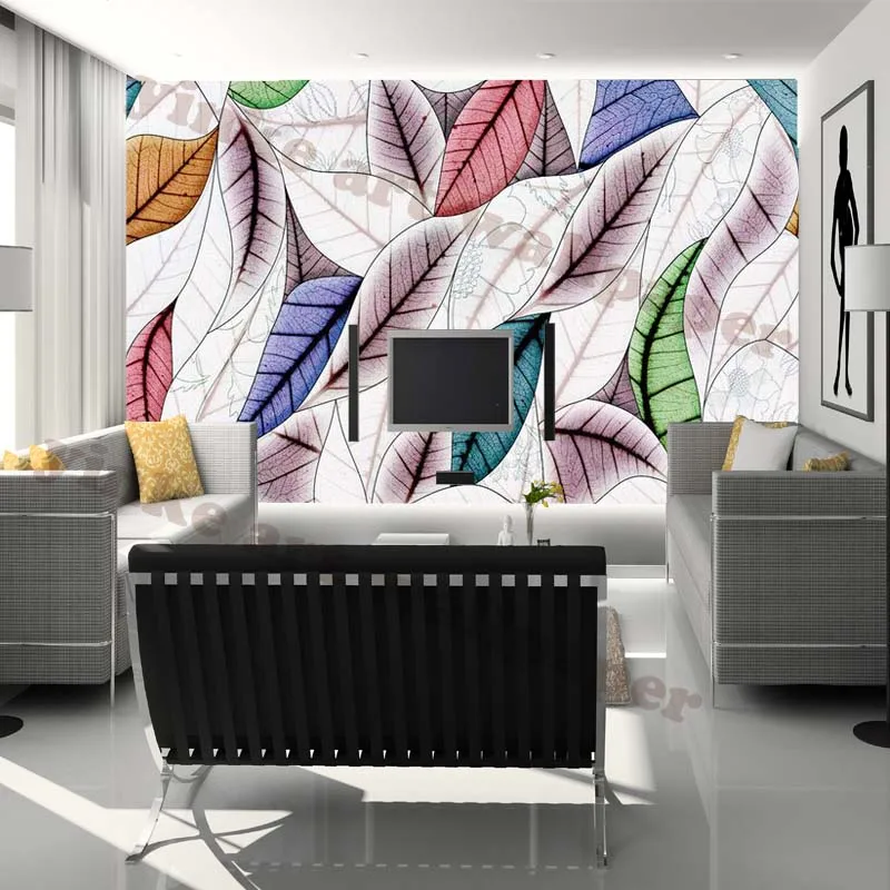 Waterproof 3d wallpaper graffiti Leaves living room self adhesive Wallpaper Roll Modern Wall Paper Murals for wall decoration |