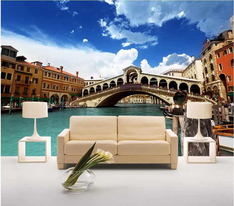 WDBH заказ росписи 3d фото обои озеро конструкции моста пейзаж домашний Декор