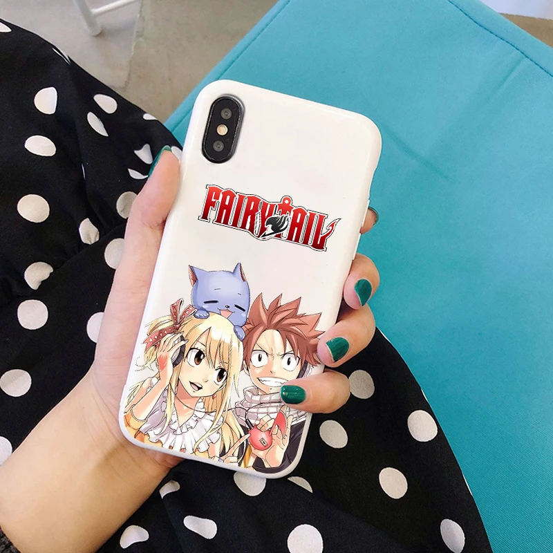 W-5703 Сказочный хвост аниме lucy manga мягкий силиконовый карамельный цвет чехол для телефона для iPhone X XR XS MAX 6 7 8 plus 6s - Цвет: W-5703