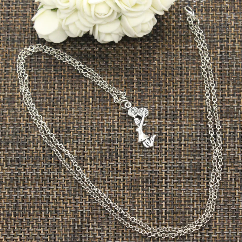 Новое модное ожерелье болельщик Cheer Girl 28x10 мм Подвески из серебра короткое