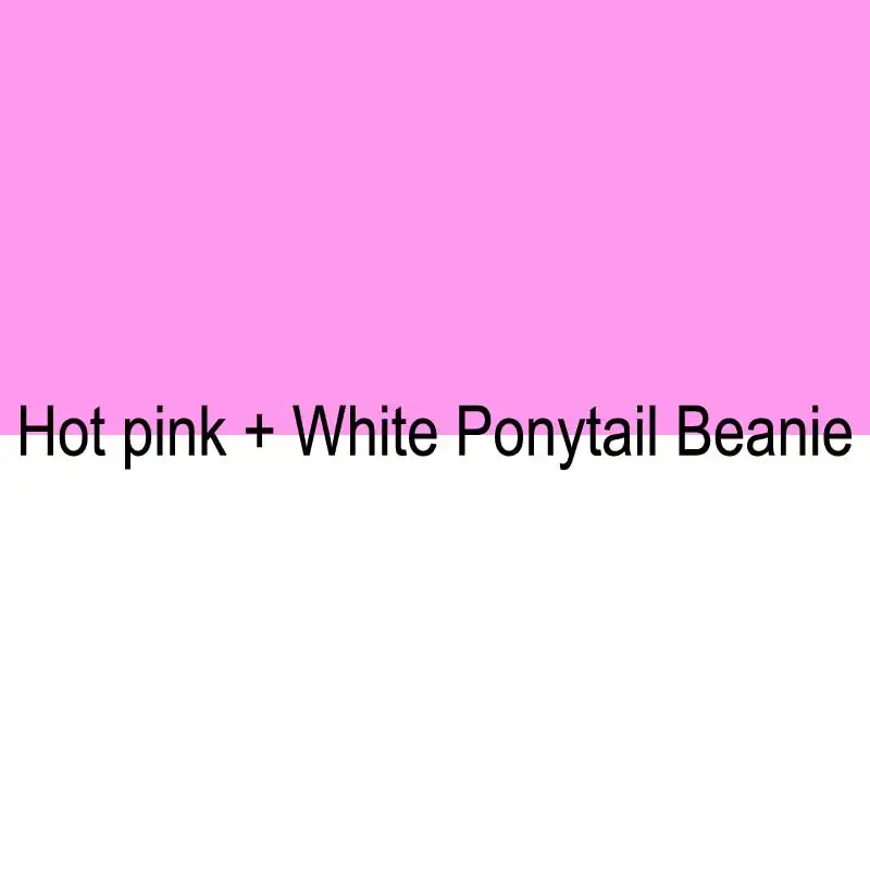 Solid Hot pink White Мягкая Вязаная Шапка-бини с хвостом, шапка булочка, Шерстяная трикотажная шапка для женщин, шапочки-шапочки, теплая зимняя шапка, повседневная Прямая поставка - Цвет: Solid Hot pink White