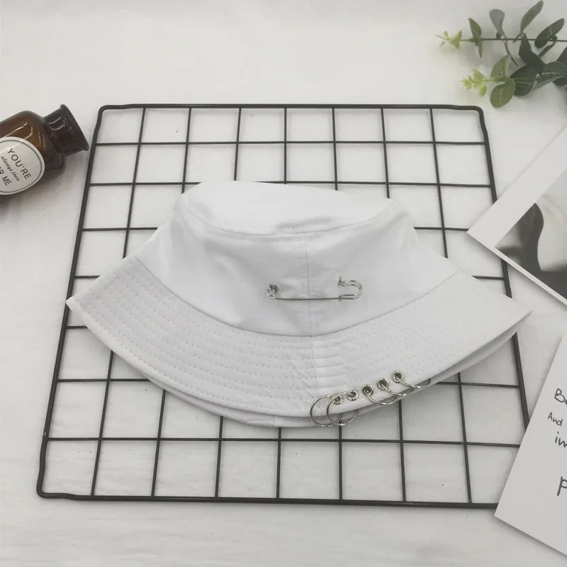 Новые женские шляпы с большими полями BTS POP Iron Ring Bucket, мужские хлопковые кольца ручной работы, хип-хоп шапки для рыбаков Gorras Sun