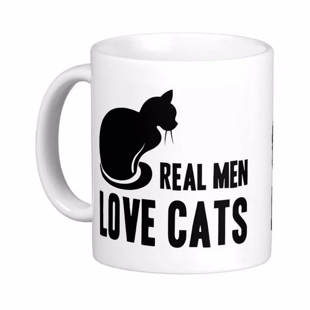 Real Men Love Cats White Coffee Mugs Tea Mug Customize Gift By LVSURE Ceramic Travel | Дом и сад