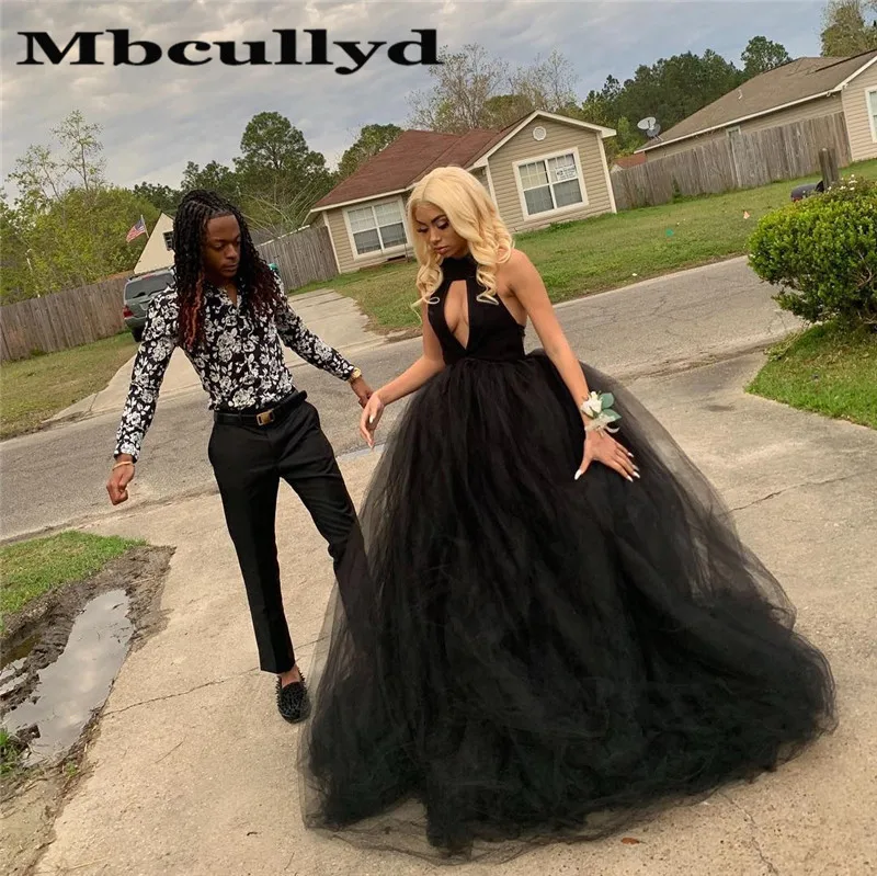 

Mbcully Puffy Tulle Quinceanera Dresses 2023 Chic Halter Neck Ball Gown Sweet 16 Prom Dress Vestidos De 15 Anos For Black Girls