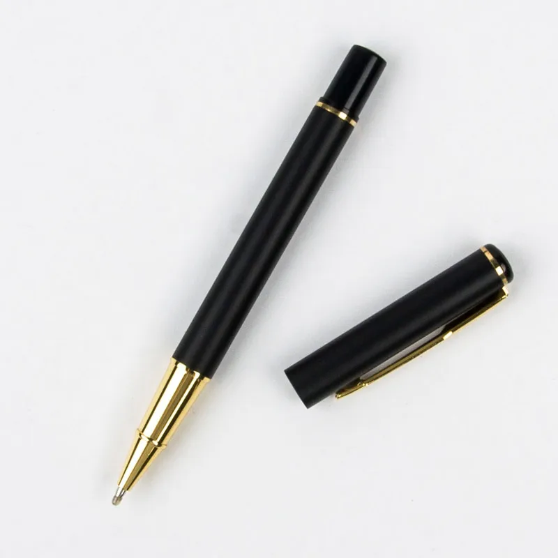 

High Quality 0.5mm Black Ink Metal black Gold Color Business Office Medium Nib Rollerball Pen Roller Ball Ballpoint Pens