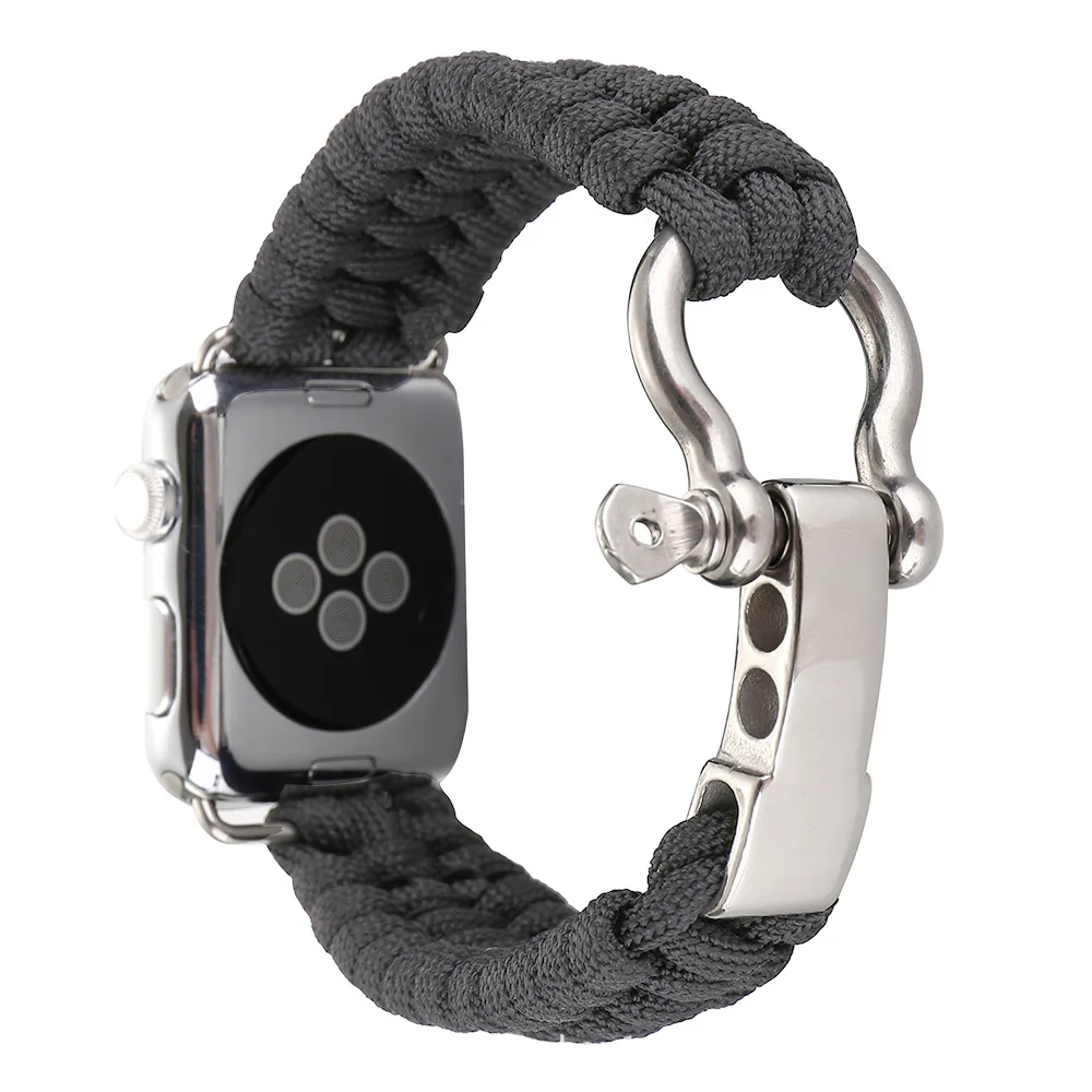Для iWatch Apple Watch 38 мм 42 мужской браслет из нейлоновой веревки для выживания ремешок