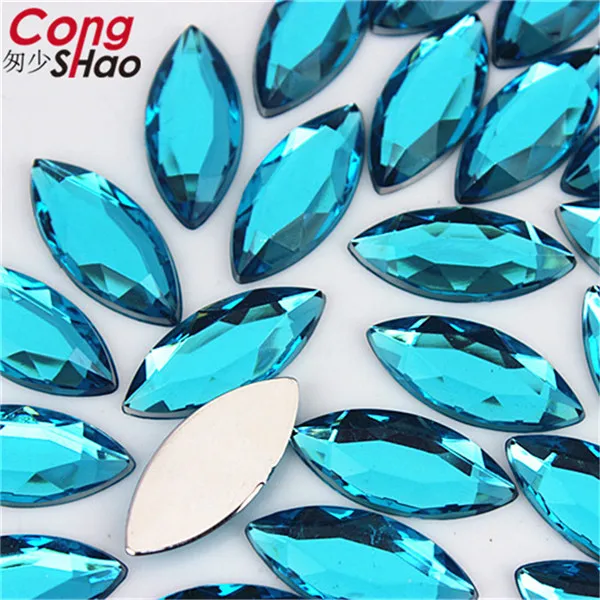 Sky Blue Cong Shao 200 шт 9*20 мм в форме маркизы Акриловые стразы аппликация с камнями и кристаллами плоская задняя часть одежда ремесла украшения CS185 - Цвет: Sky Blue