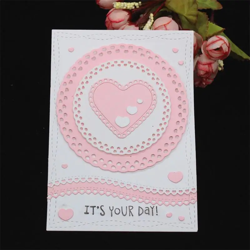 

YPP крафт сердце кружево Doily металлические резные штампы трафареты для «сделай сам» Скрапбукинг/фотоальбом декоративное тиснение «сделай са...