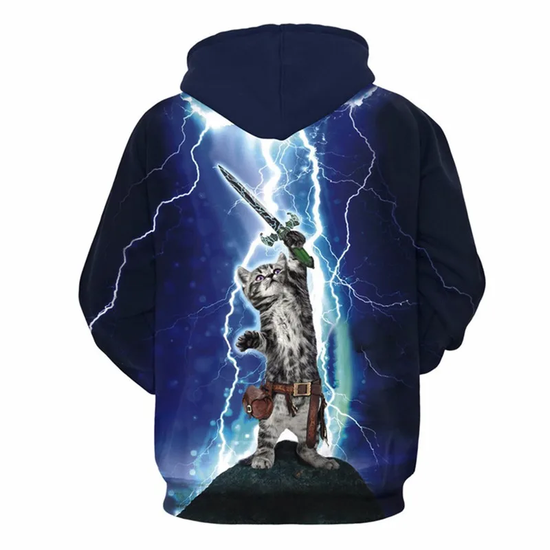 

3D galaxy digital print funny cat mean yes cute Meow star people Both men and women autumn/winter hoodies fashion sweatshirt men
