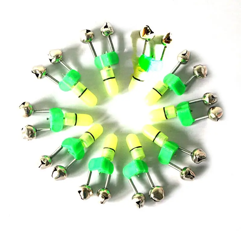 

1PCS Delciate Night Fishing Rod Tip Red LED Light Twin Bells Ring Fish Bait Alarm Fishing Accessories Wholesale