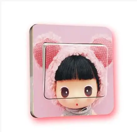 Милый мультфильм креативные diy переключатель наклейки мощность паста