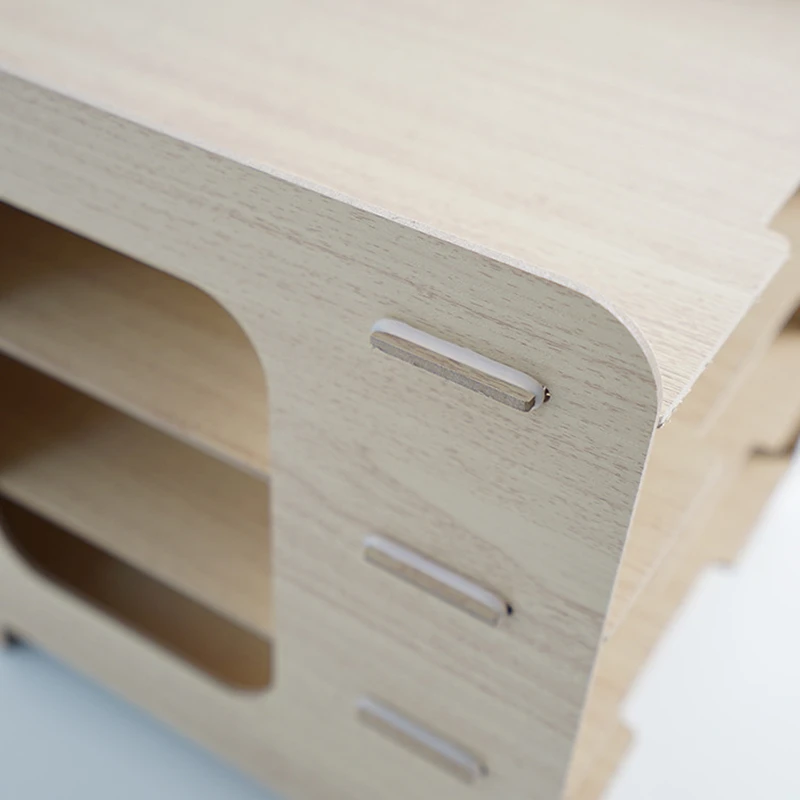 Coloffice деревянный Настольный Файл для хранения файлов синий книжный шкаф 4-этажный