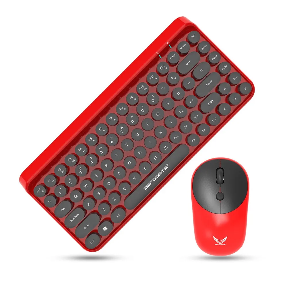 VOBERRY для K800 2-в-1 2,4 ГГц Ретро 84-клавишная Беспроводной клавиатура и Мышь Комбинации комплект ретро-красные модные Портативный