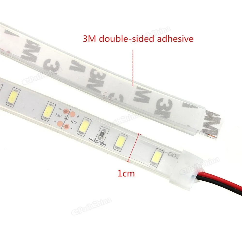 Высокое качество IP65 1 м 5630 SMD 60 Светодиодный Силиконовая полоска светильник Холодный белый Водонепроницаемый 12V бесплатное техническое обслуживание