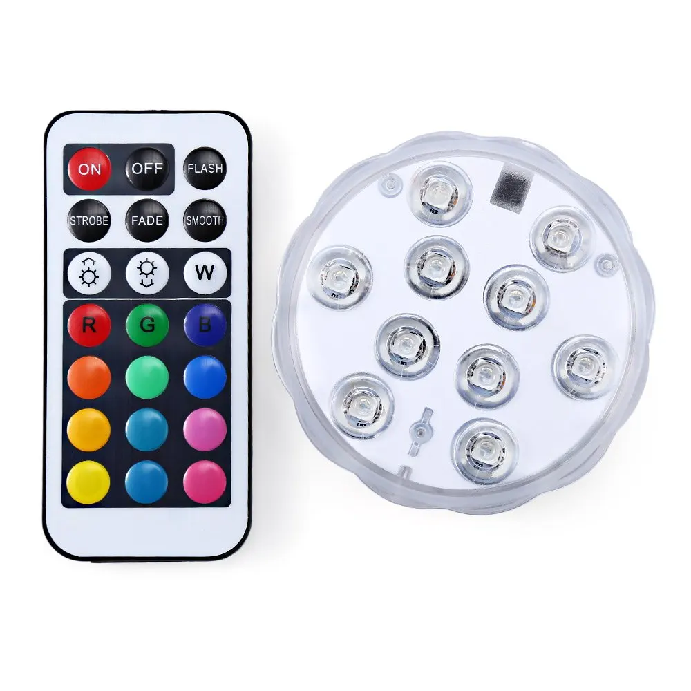 

2016 Remote Control Colorful LED Aquarium Diving Light 10 LEDs Waterproof Underwater Electronic Candle Lighting Fish Tank Lamp