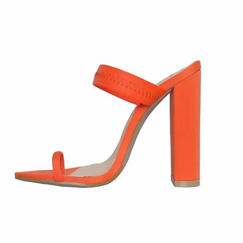 Women New Summer Sandals Slippers Thin High Heels Sandals Flip Flop Buckle Women Shoes Hollow Slippers Sexy Slides