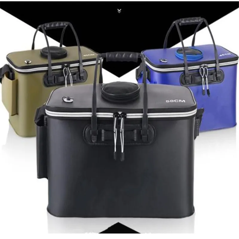 

Fishing bucket folding portable camping fishing bags Camper new thick EVA loaded bucket live fish box outdoor