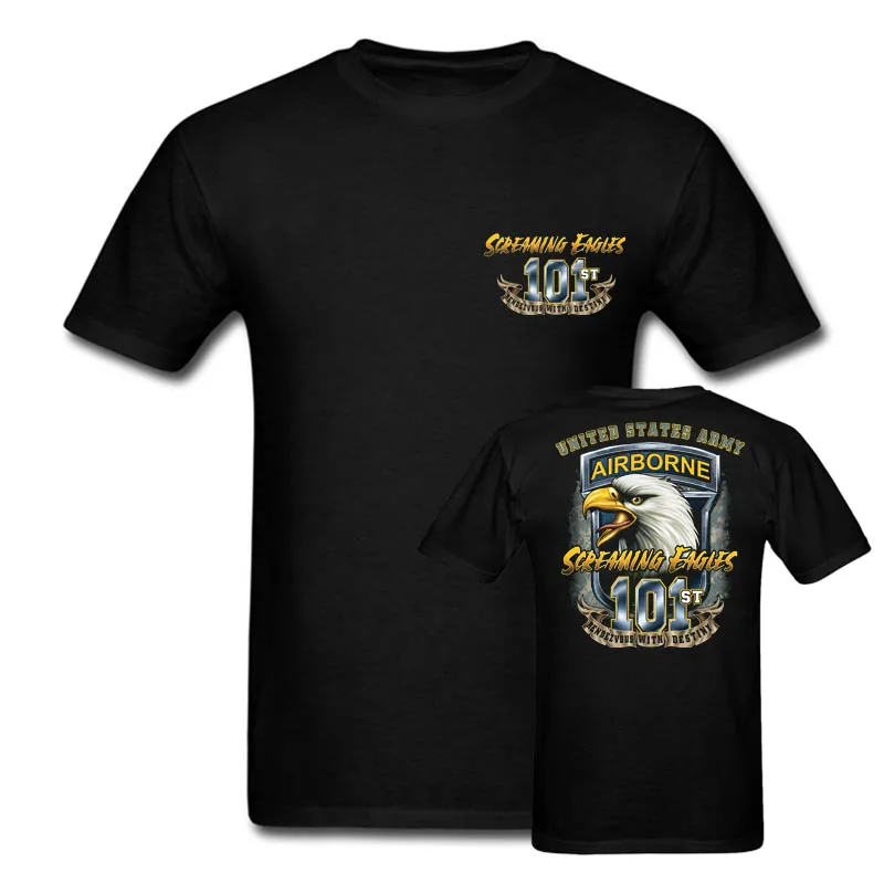 Camiseta clásica militar para hombre, de dos lados Camisa de algodón, informal, regalo, talla estadounidense, 101st