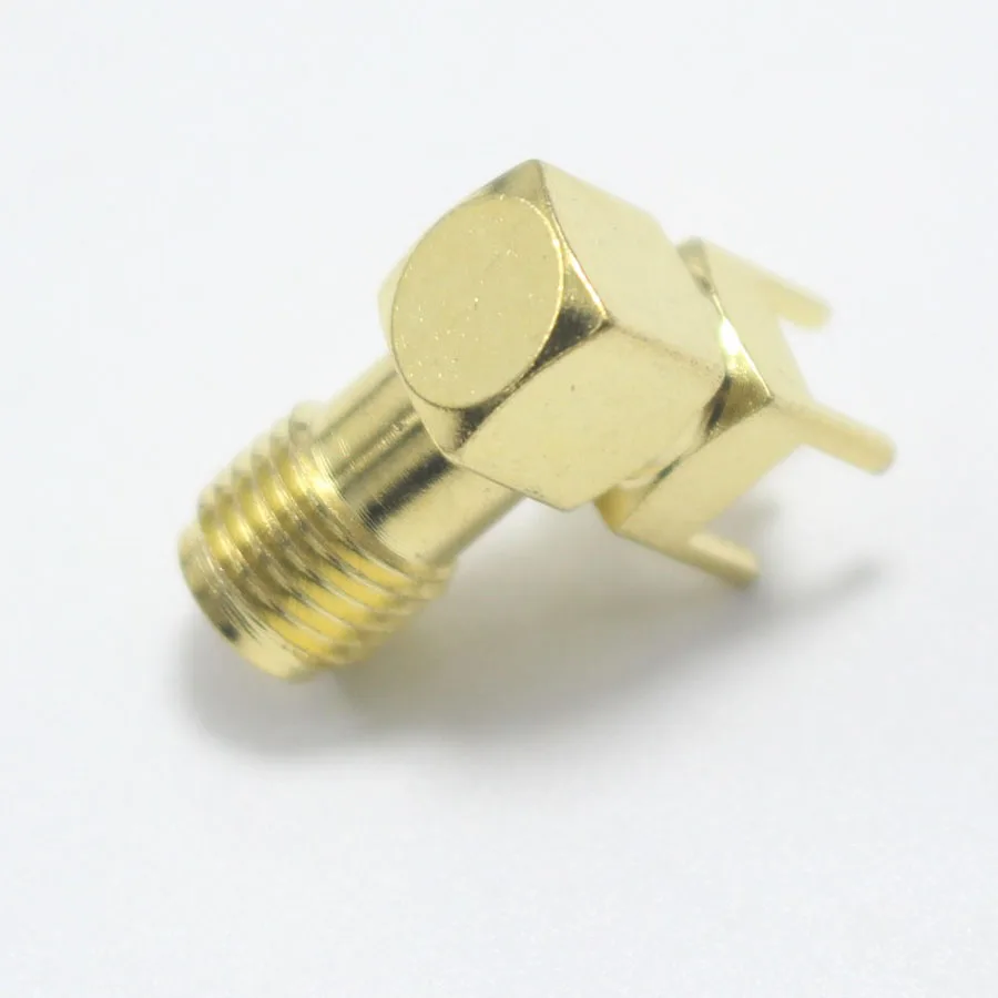 1 шт. 14 5 см позолоченный SMA штекер через отверстие прямой угол 90 градусов (SMA KWE) PCB