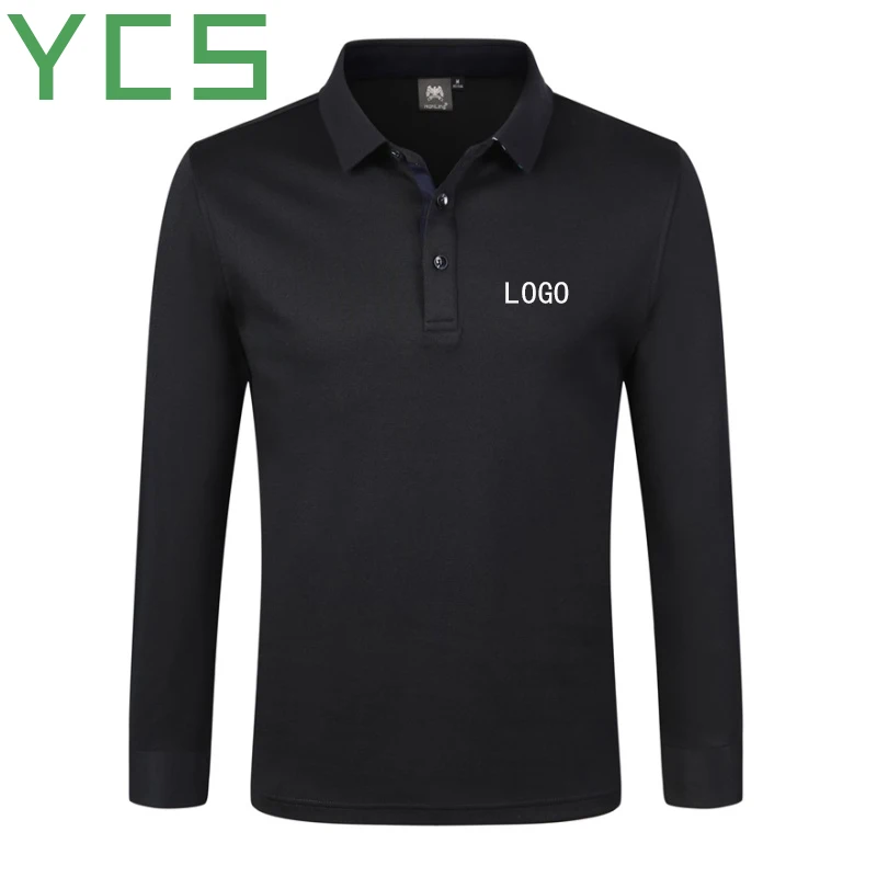 YCS Store custom85% хлопок, рубашка поло с длинным рукавом для мужчин/женщин, пользовательское имя текста, персонализированное сообщение или изображение для рубашка-поло унисекс