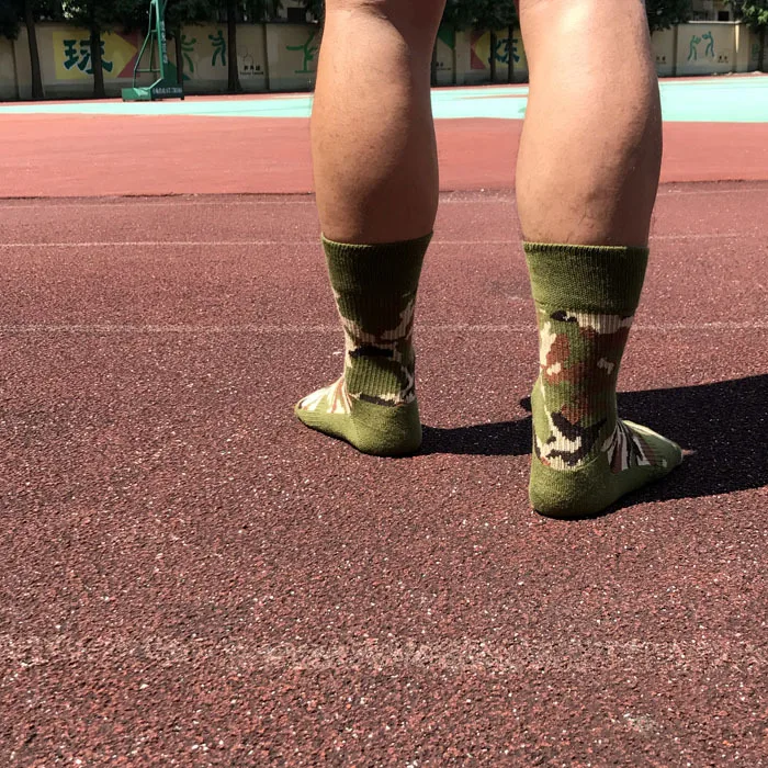 Moda Socmark, хлопковые спортивные носки унисекс для мужчин и женщин, Нескользящие Дышащие носки размера плюс, камуфляжные Компрессионные носки, уличные носки