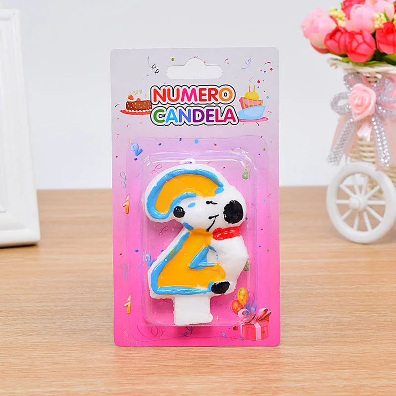 Креативный подарок 0 9 цифры собака Экологичная мультяшная свеча детский день