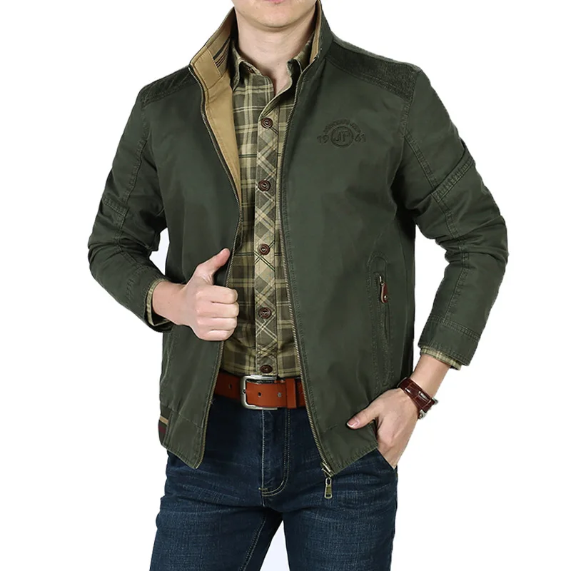 

Брендовые осенние куртки, Мужская Военная ветровка мужские куртки Chaquetas Hombre, хлопок, двойная одежда, пальто для мужчин плюс 4XL, куртка-бомбер