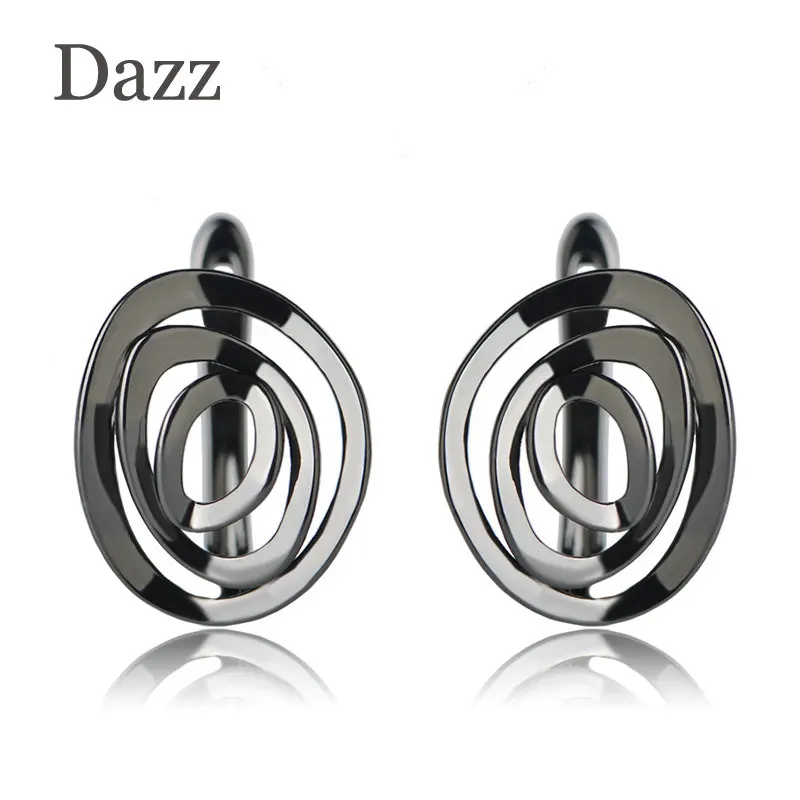 Женские серьги-гвоздики с D-образным крючком черного цвета | Украшения и