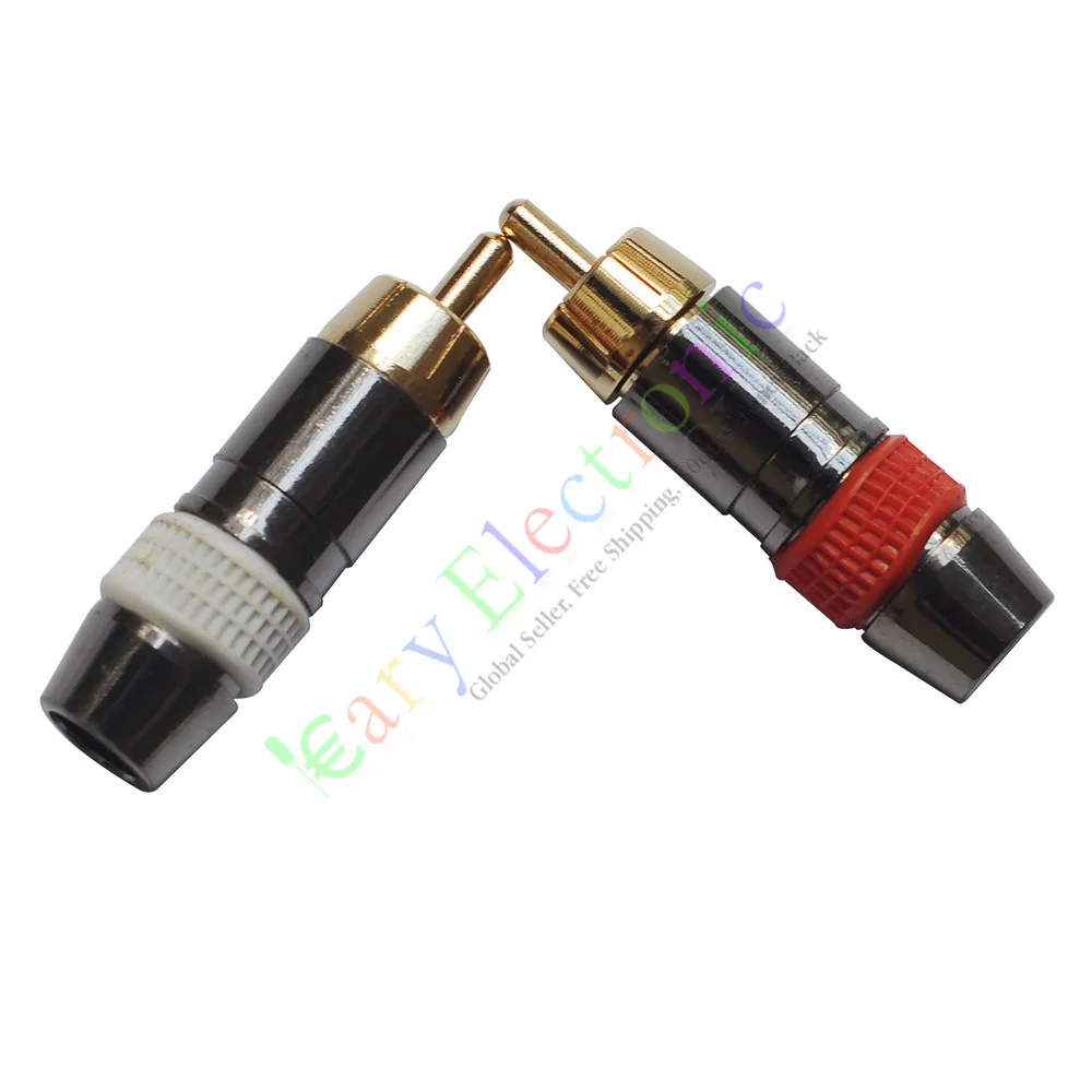 Оптовая и розничная продажа 4 шт. медный Переходник RCA с позолоченным штекером для