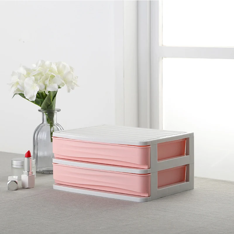 2 layer drawer-pink JULY'S SONG пластиковый косметический ящик Органайзер для макияжа коробка для хранения косметики контейнер для ногтей шкатулка держатель настольный чехол для хранения - Цвет: 2 layer drawer-pink