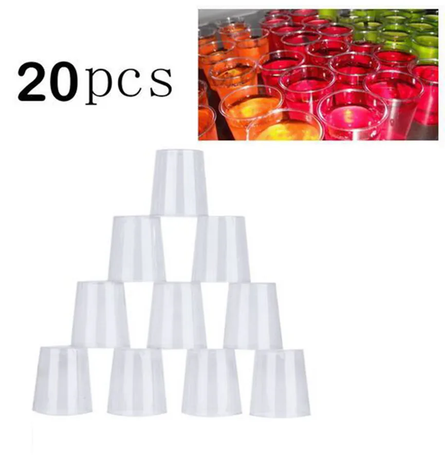 20Pcs Clear Plastic Disposable Party Shot Glasses Jelly Cups Tumblers Birthday 1128 | Дом и сад