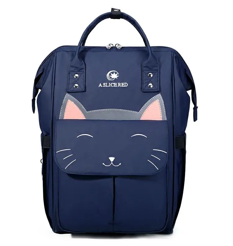 smile cat blue Рюкзак Mommy Bag большой мешок пеленки детские Организатор для беременных Водонепроницаемый кормящих сумка для Детская сумка для путешествий - Цвет: smile cat blue