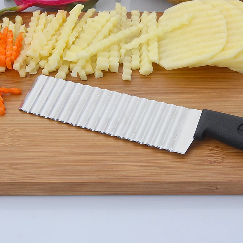 Нож для картофеля фри нержавеющая сталь кухонные аксессуары зубчатое лезвие
