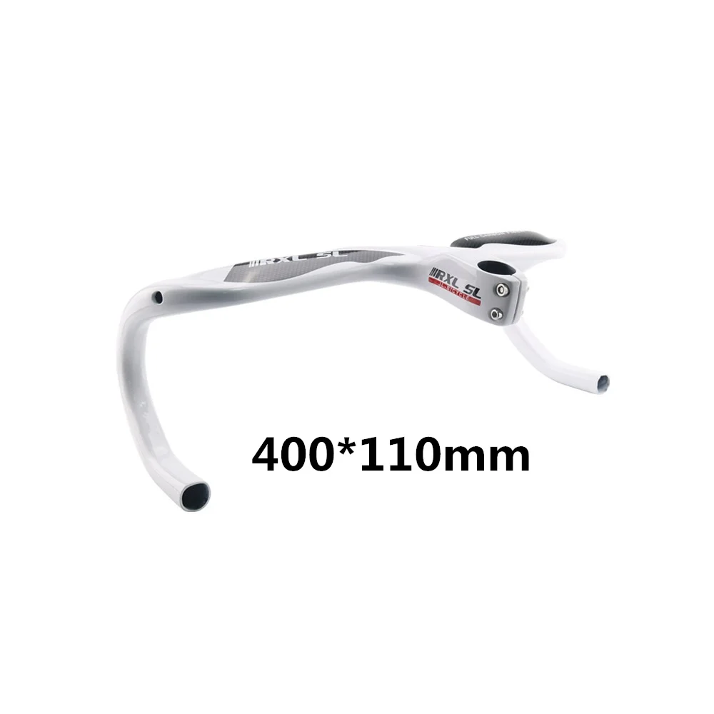 White 400x110 RXL SL углеродный материал руль черный 3 K матовый/глянцевый руль для шоссейного велосипеда Itegrated и Stem ультра-легкий углеродный велосипедный руль - Цвет: White 400x110