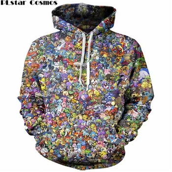 color as the picture PLstar Cosmos, новая мода, 3D толстовки, классический мультфильм, Покемон, 90 s, видео игры и аниме, принт, Толстовка для мужчин и женщин, пуловер - Цвет: color as the picture