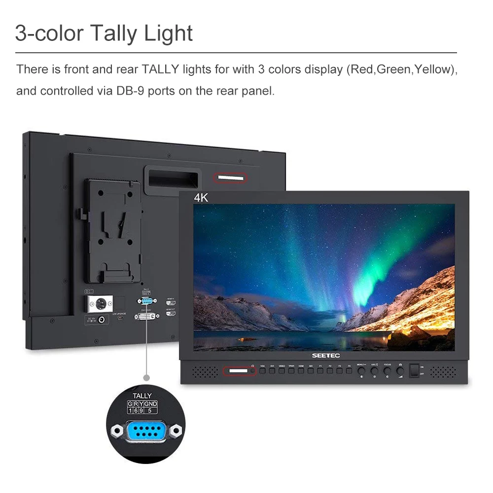 SEETEC P173-9HSD 17,3 дюймов Pro широковещательный монитор 4 K HD 1920x1080 алюминиевый дизайн ЖК настольный монитор с 3g SDI HDMI AV YpbPr