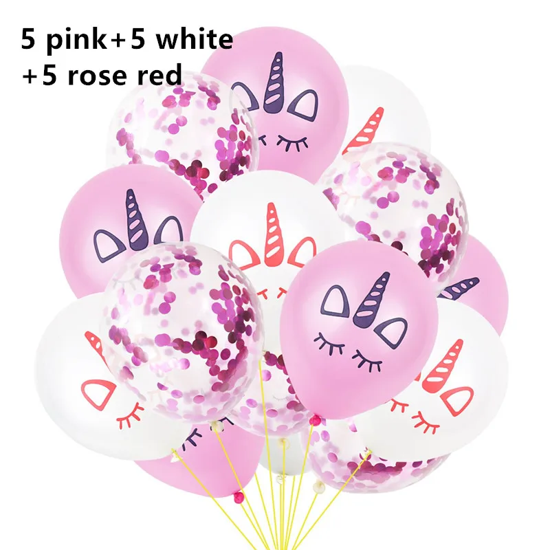 5 rose red 1 комплект Гавайский Единорог вечерние Fiesta вечерние шарики, День подарков будущей матери для дня рождения, свадьбы украшение для вечеринки AnniversaireComunion Decoracion - Цвет: 5 rose red