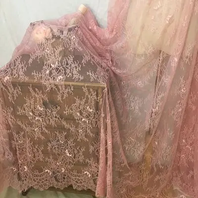 peach Мягкий перспективный тонкий кружевной кружева свадебные аксессуары; Фата ресницы кружевной ткани декоративный материал - Цвет: peach