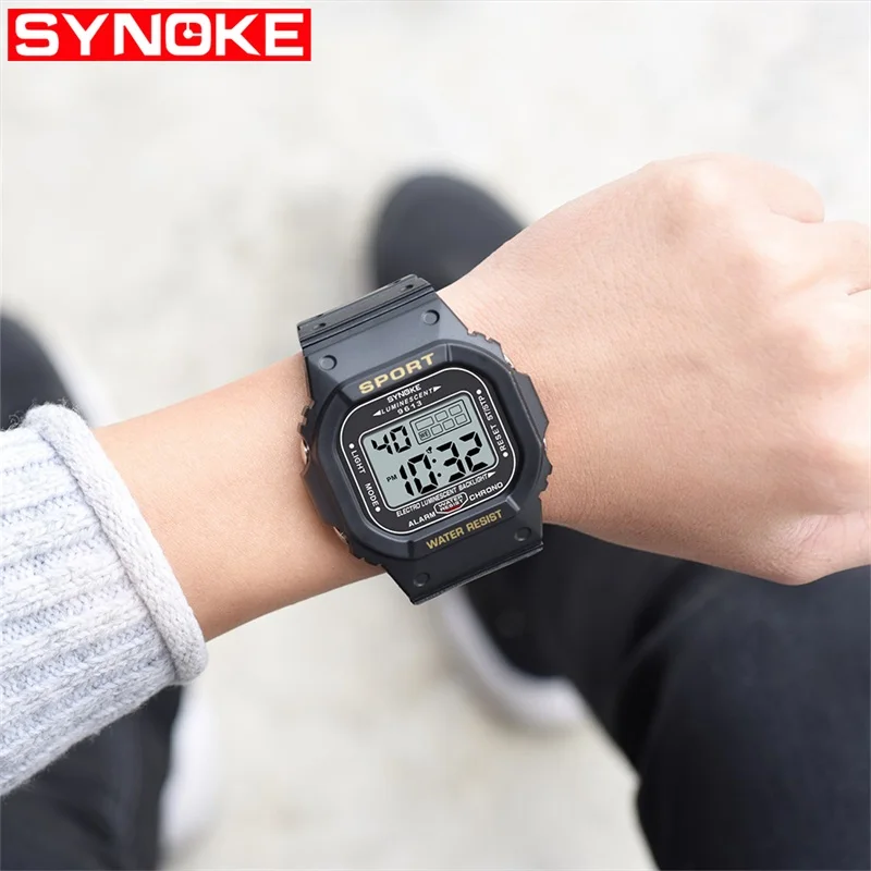 SYNOKE, брендовые цифровые часы, мужские часы, Relojes De Mano Para Hombre, крутые, военные, Reloj Man Saat Erkek, мужские часы