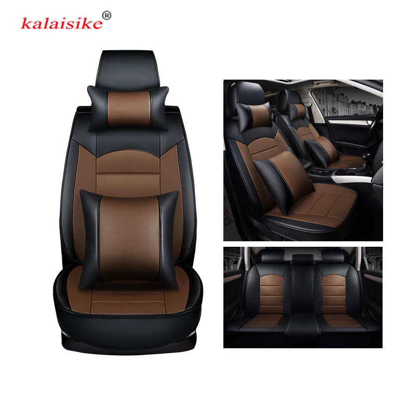 Универсальные кожаные чехлы kalaisike на сиденья автомобиля для Audi все модели A4 A6 Q3 Q5