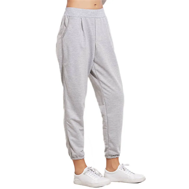 SweatyRocks серая эластичная манжета, карман, шаровары, свободные спортивные штаны, женские весенние осенние тренировочные повседневные брюки и штаны с морковкой