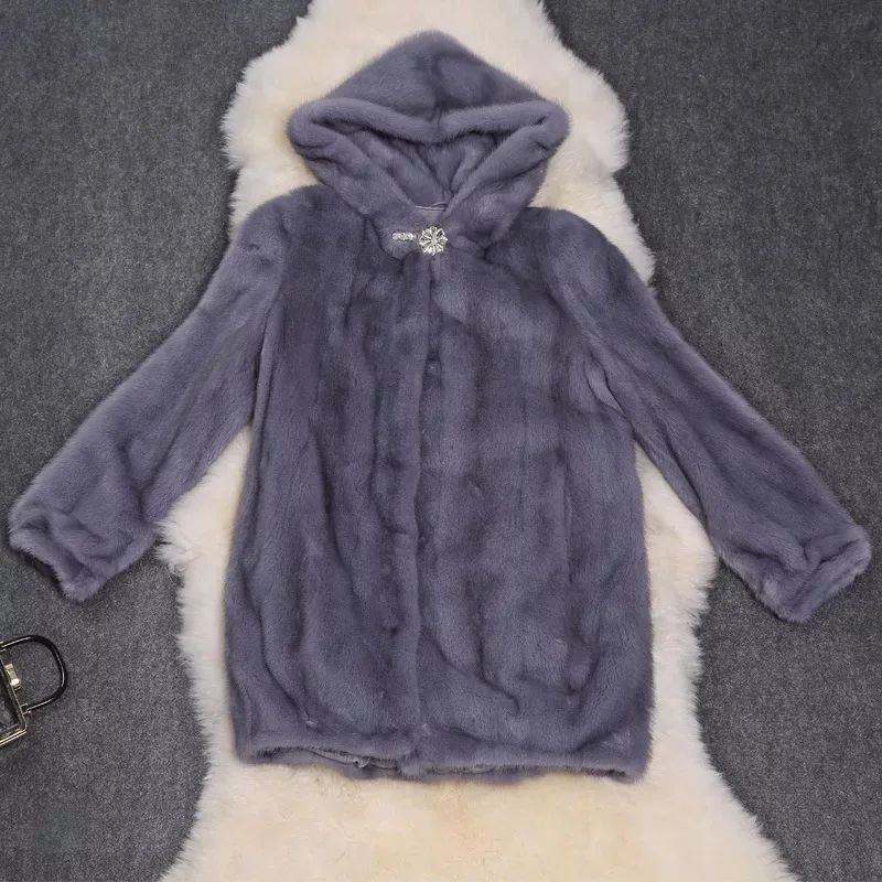 2021 Роскошные Брендовые женские натуральный импорт норковая меховая длинная