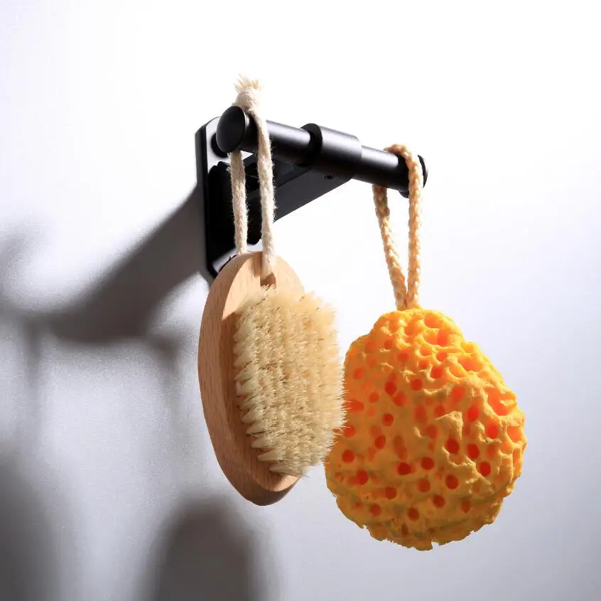 Вешалка для одежды на двойном крючке из алюминиевого сплава с никелевым и хромированным покрытием для ванной комнаты, современный дизайн, фиксированные детали LY-999YG.