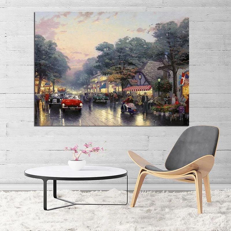 Викторианский садовый Кармель проспект HD картины маслом на холсте для гостиной